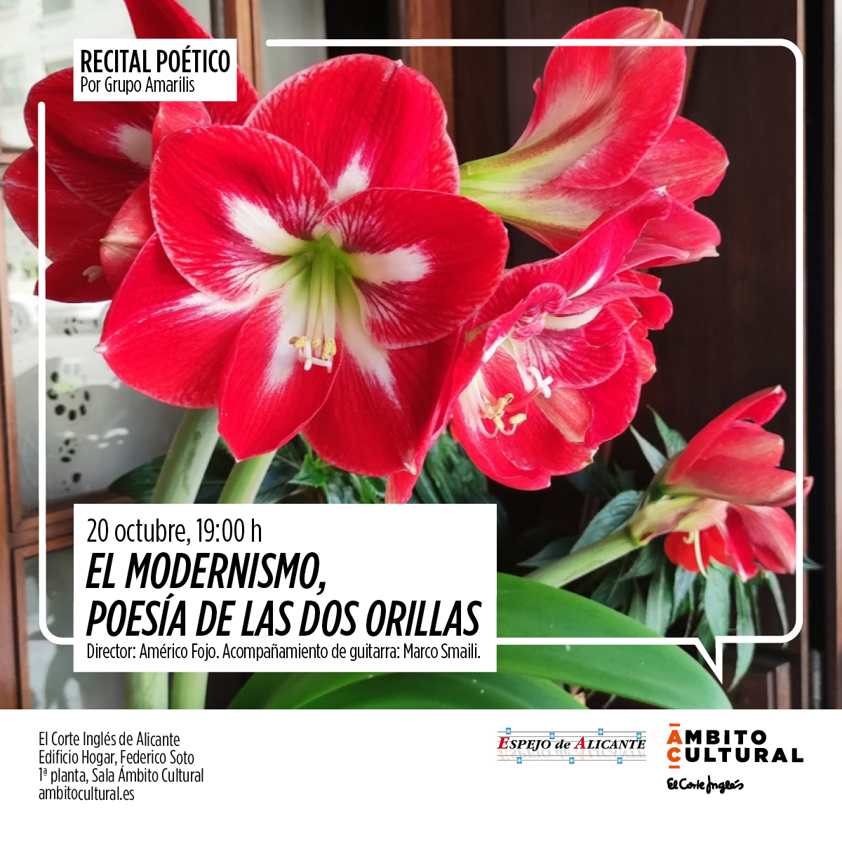 Recital poético “EL MODERNISMO I - POESÍA DE LAS DOS ORILLAS” por Grupo Amarilis